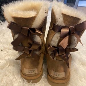 Tan tall Bailey bow Uggs
